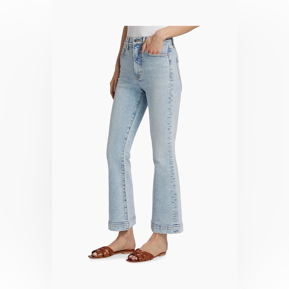 Veronica Beard Light Blue "Carson" Flare Jeans - Picture 3 of 9